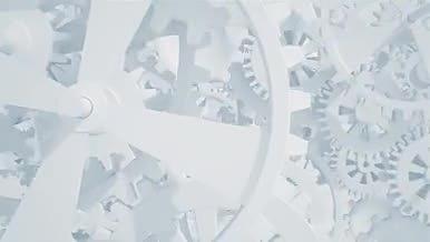 白色齿轮推近出现LOGO的片头视频视频的预览图